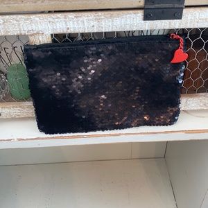 Black Sequin Makeup Bag